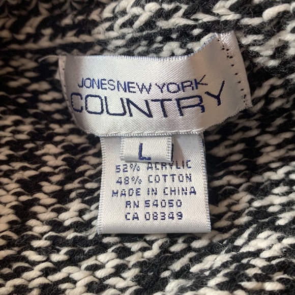 Jones New York Country Black/White Knit Convertible Turtle Neck - Picture 10 of 16